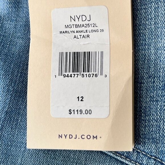 NYDJ Marilyn Straight Ankle Size 12 Long Lift X Tuck Technology - Picture 12 of 12